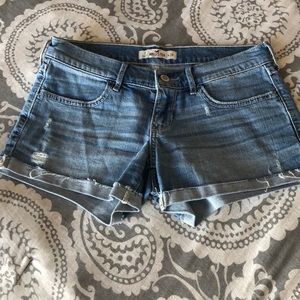 Hollister midi length cuffed distressed shorts